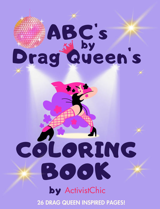 Drag Queen ABC Coloring Book (Instant Download)