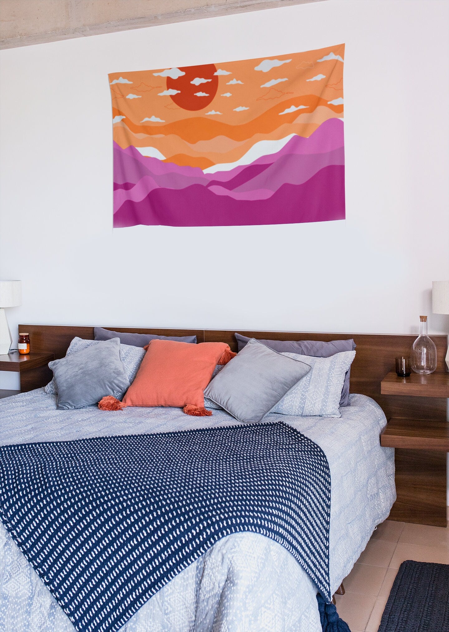Discreet Lesbian Pride Art Landscape Tapestry | Indoor LGBTQ Wall Tapestries (Series 1 of 3)