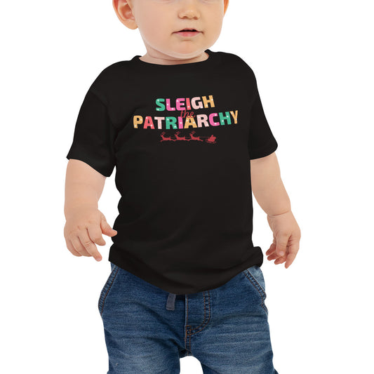 Sleigh The Patriarchy Feminist Christmas Feminism Holiday Baby Jersey Short Sleeve Tee