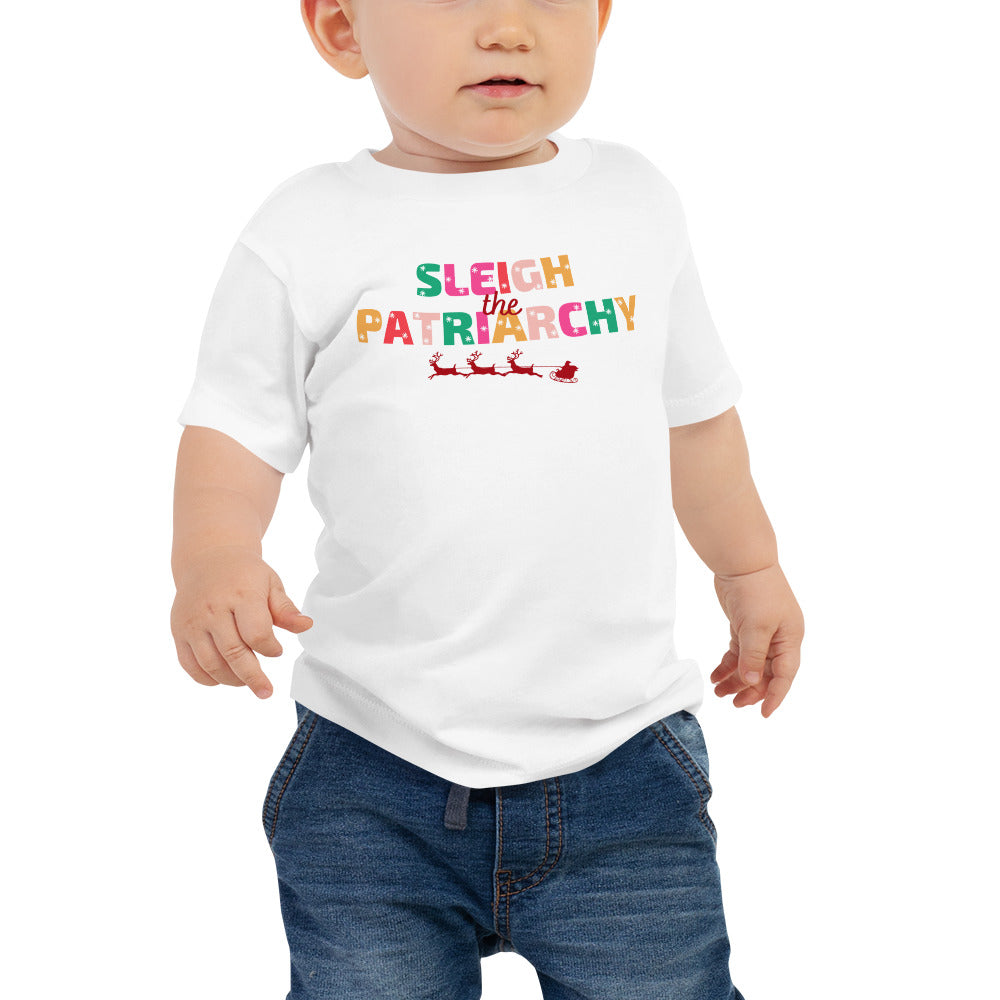 Sleigh The Patriarchy Feminist Christmas Feminism Holiday Baby Jersey Short Sleeve Tee