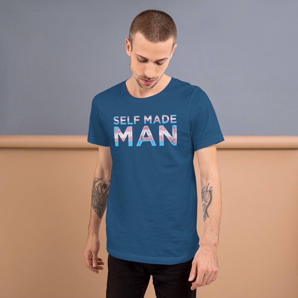 Distressed Self Made Man Trans FTM Transgender T-Shirt - ActivistChic