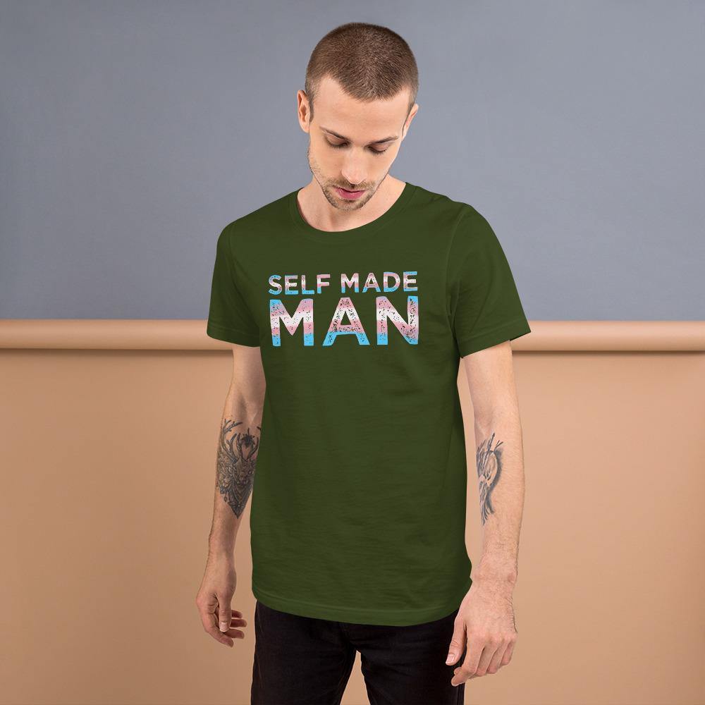 Distressed Self Made Man Trans FTM Transgender T-Shirt - ActivistChic