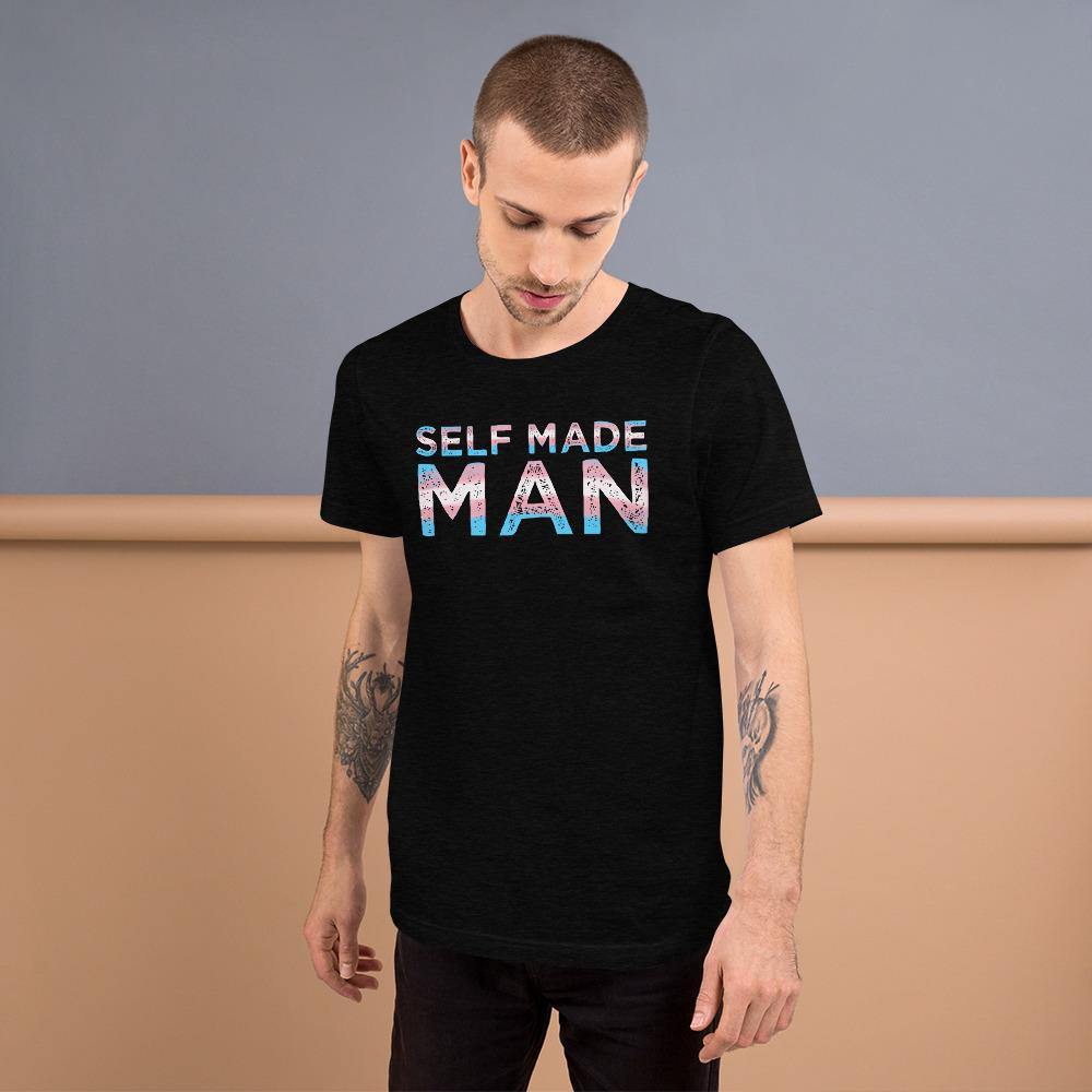 Distressed Self Made Man Trans FTM Transgender T-Shirt - ActivistChic