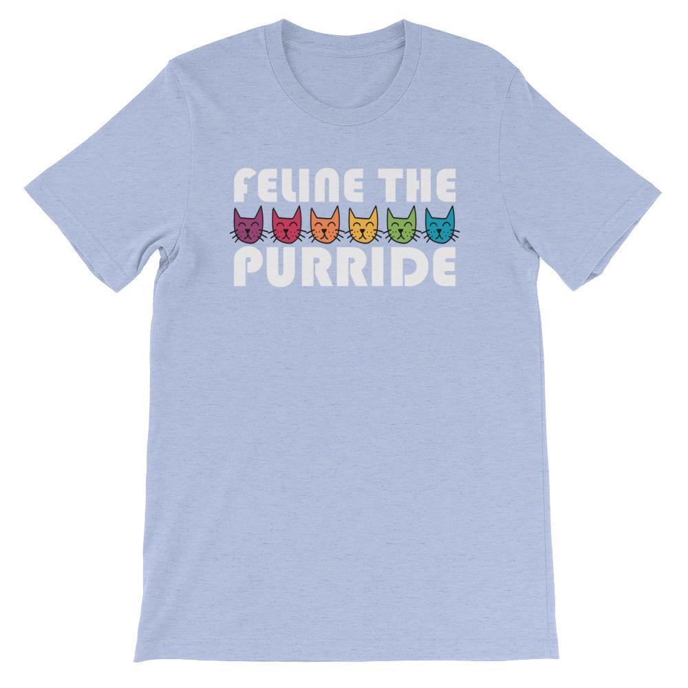 Feline The Purride LGBTQ Pride Rainbow Cat Gift Pun Short-Sleeve Unisex T-Shirt - ActivistChic