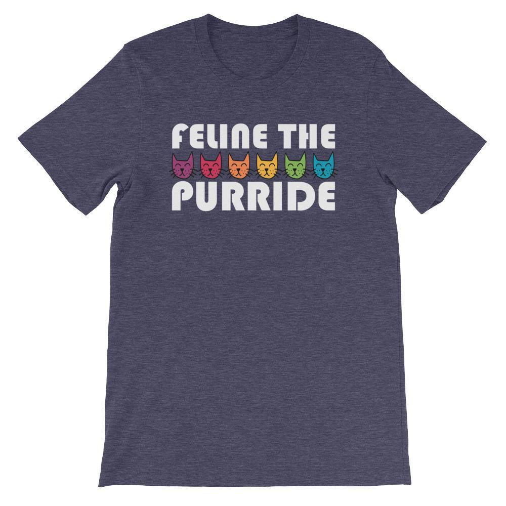 Feline The Purride LGBTQ Pride Rainbow Cat Gift Pun Short-Sleeve Unisex T-Shirt - ActivistChic