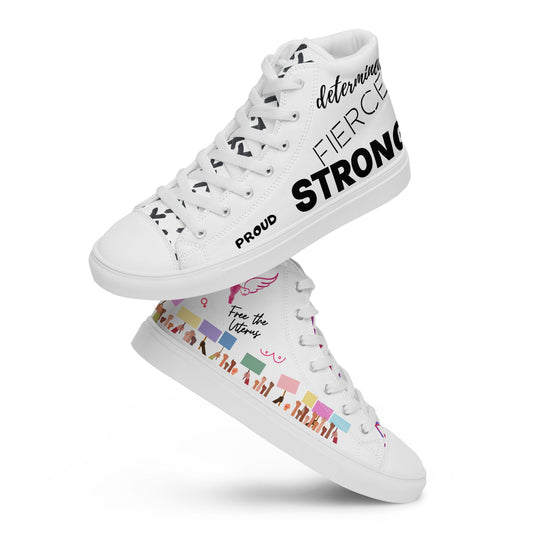 FemPowerShoes Feminist Women Empowerment Women’s high top canvas shoes - ActivistChic