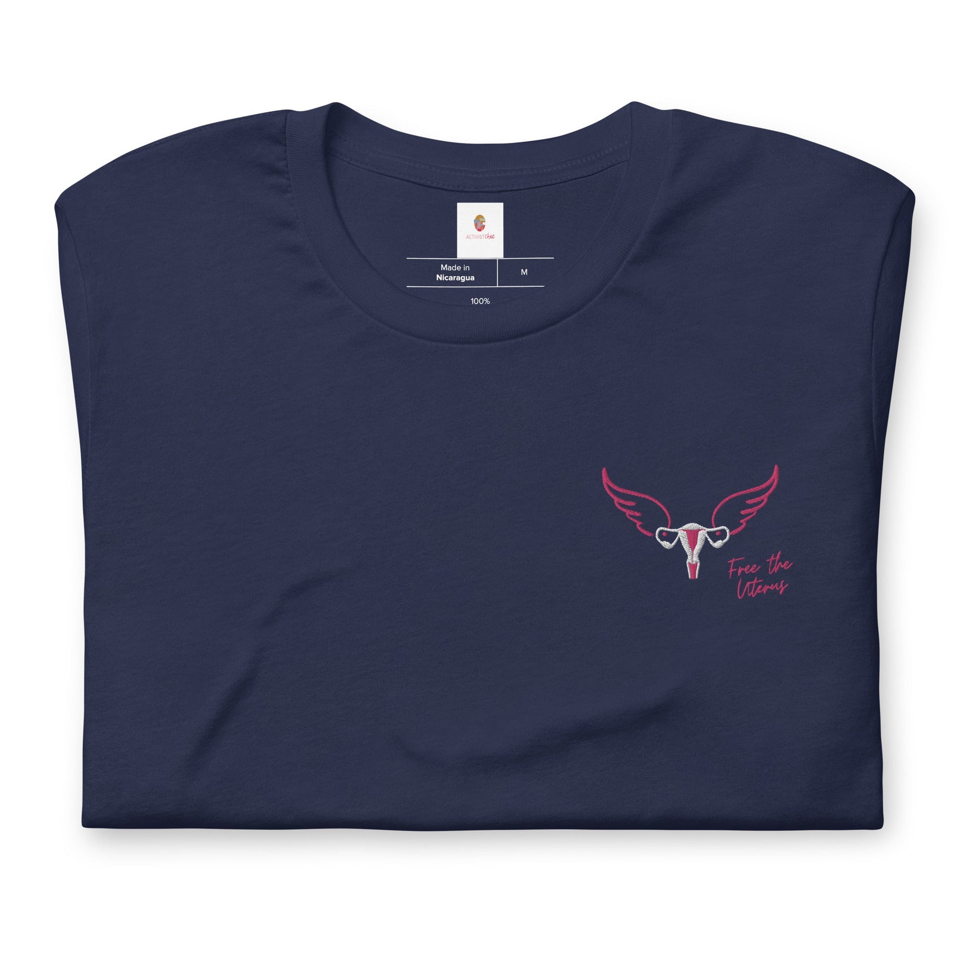 Free The Uterus Embroidered Subtle Feminist Uterus Unisex t-shirt - ActivistChic