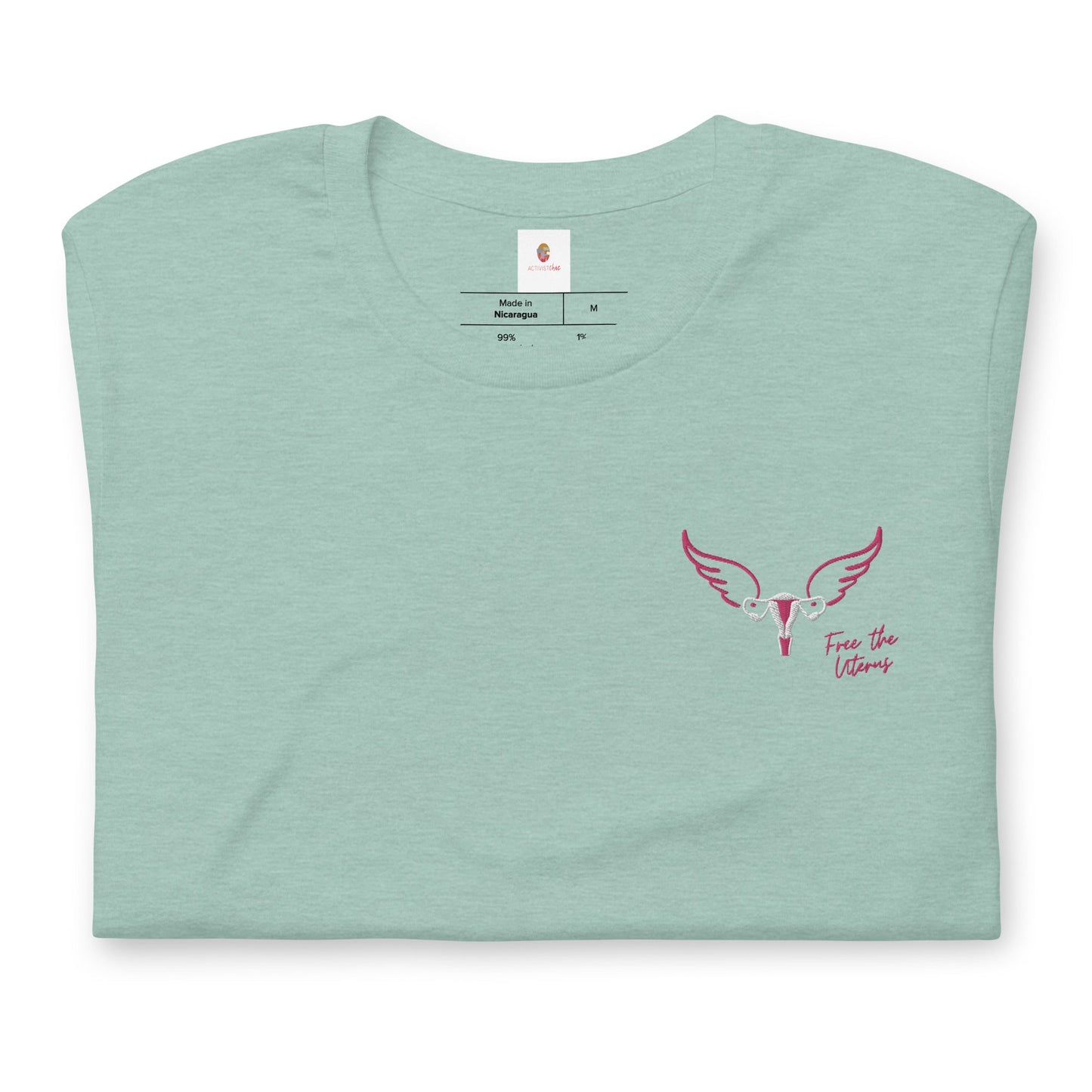 Free The Uterus Embroidered Subtle Feminist Uterus Unisex t-shirt - ActivistChic