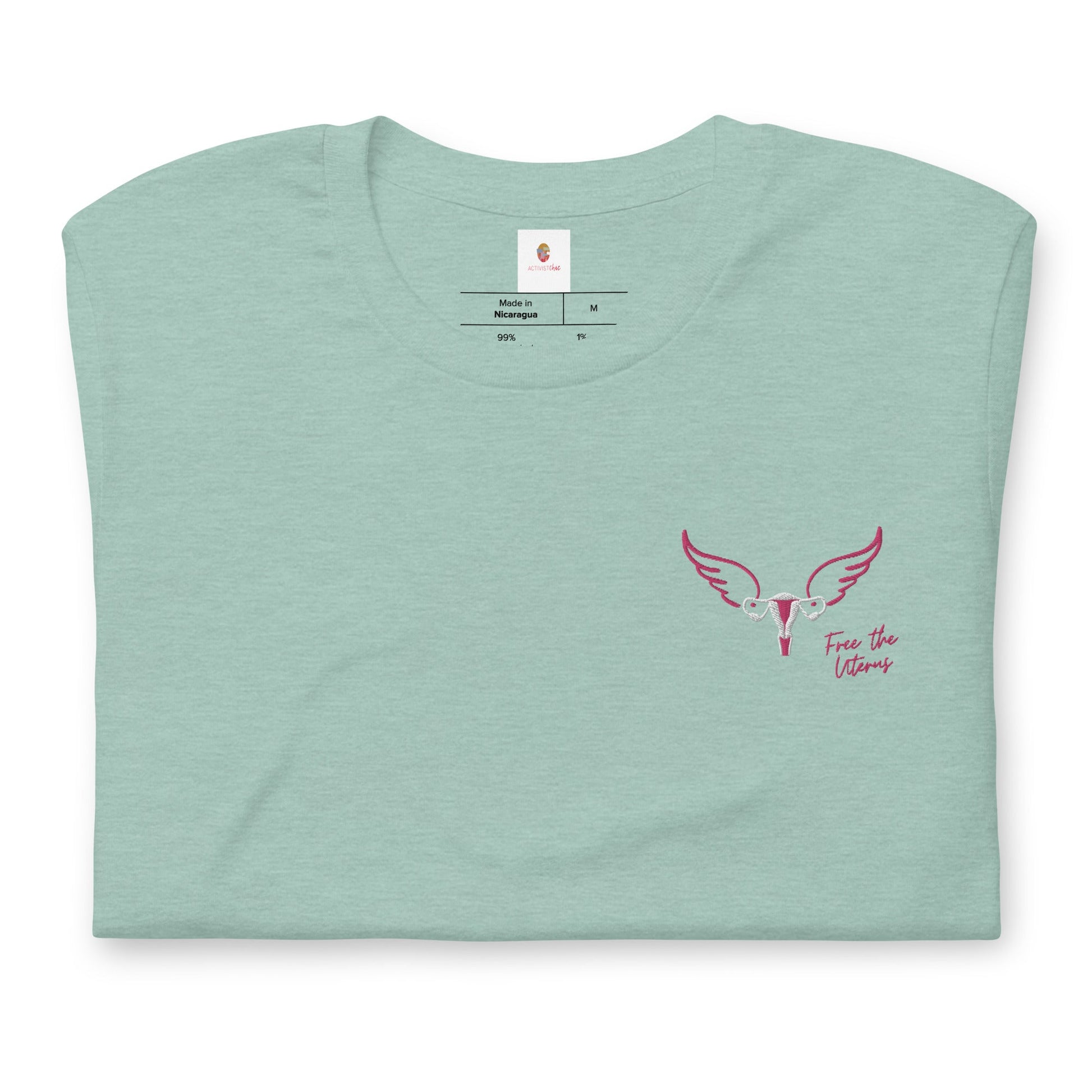 Free The Uterus Embroidered Subtle Feminist Uterus Unisex t-shirt - ActivistChic