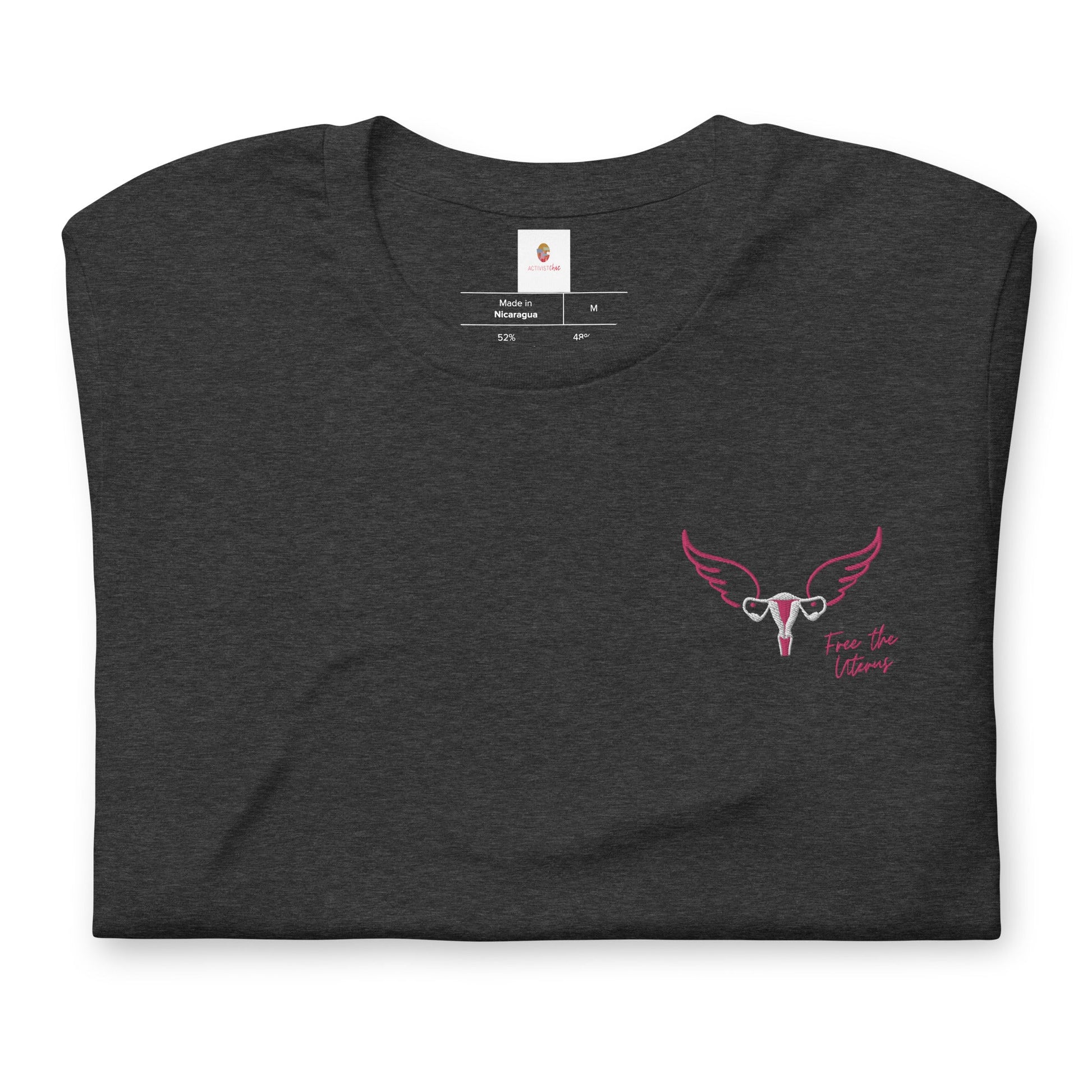 Free The Uterus Embroidered Subtle Feminist Uterus Unisex t-shirt - ActivistChic