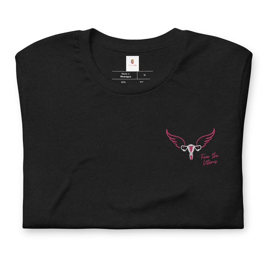 Free The Uterus Embroidered Subtle Feminist Uterus Unisex t-shirt - ActivistChic