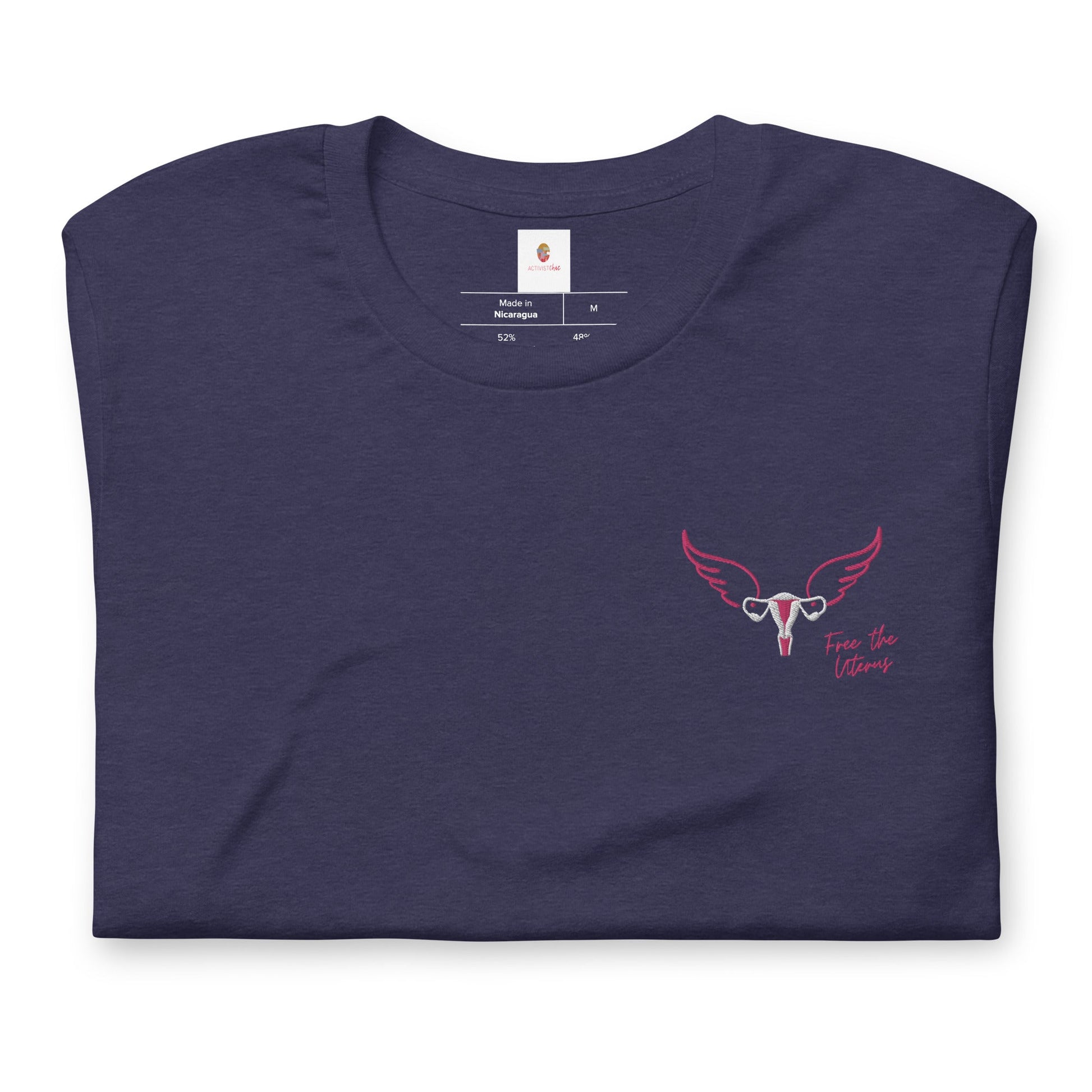 Free The Uterus Embroidered Subtle Feminist Uterus Unisex t-shirt - ActivistChic