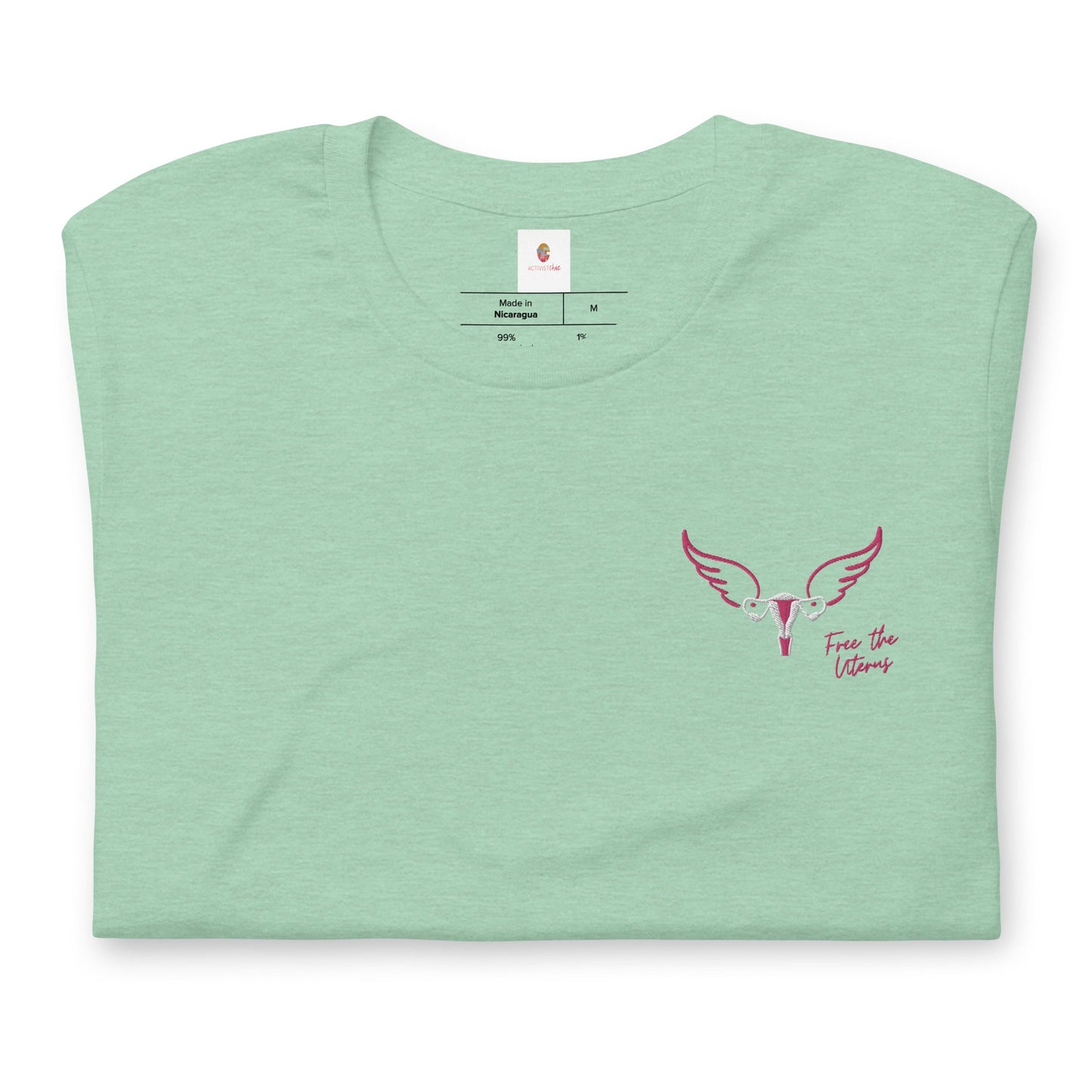 Free The Uterus Embroidered Subtle Feminist Uterus Unisex t-shirt - ActivistChic