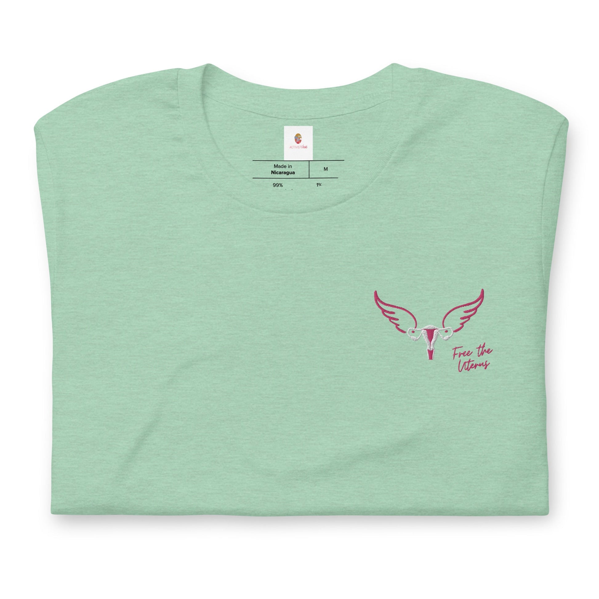 Free The Uterus Embroidered Subtle Feminist Uterus Unisex t-shirt - ActivistChic
