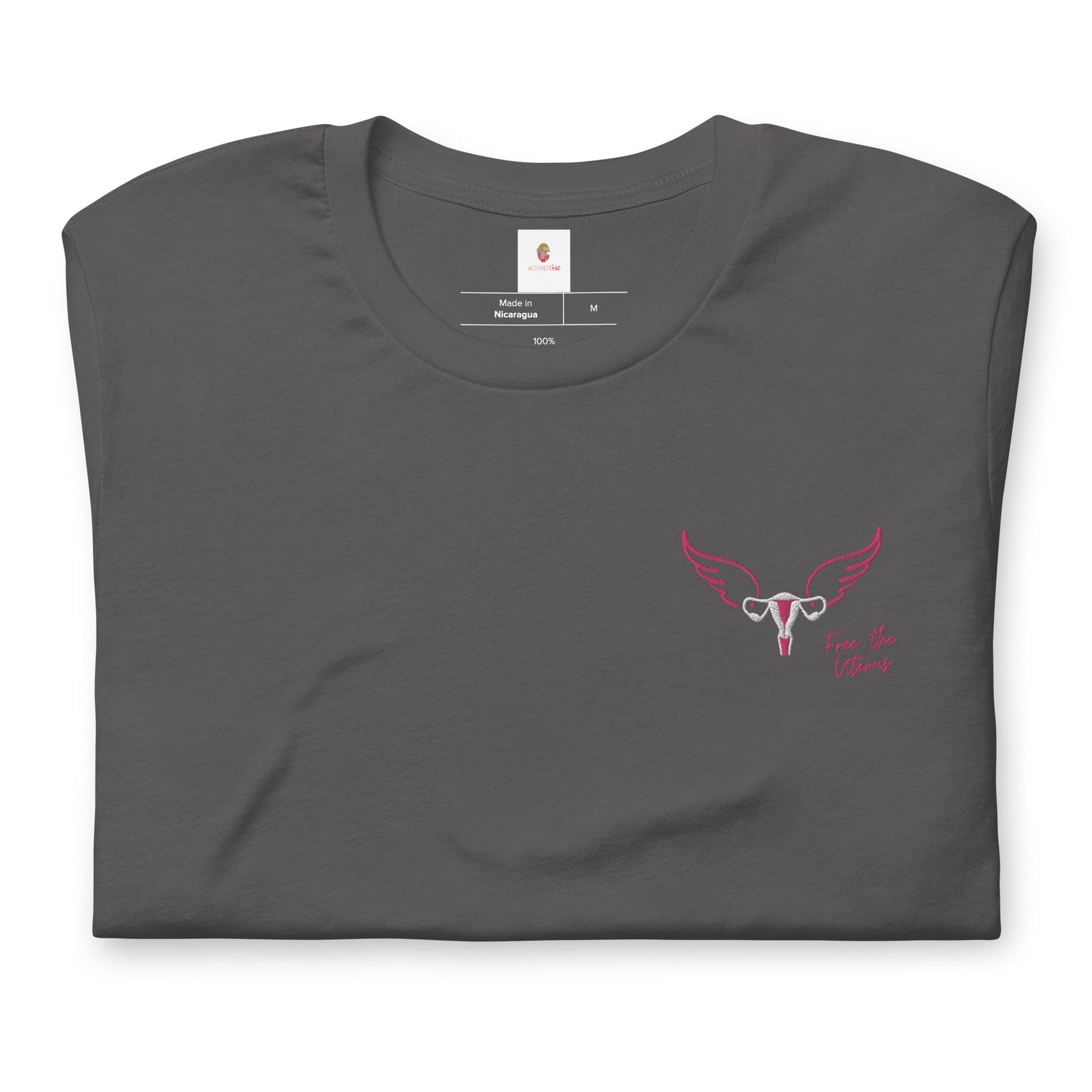 Free The Uterus Embroidered Subtle Feminist Uterus Unisex t-shirt - ActivistChic