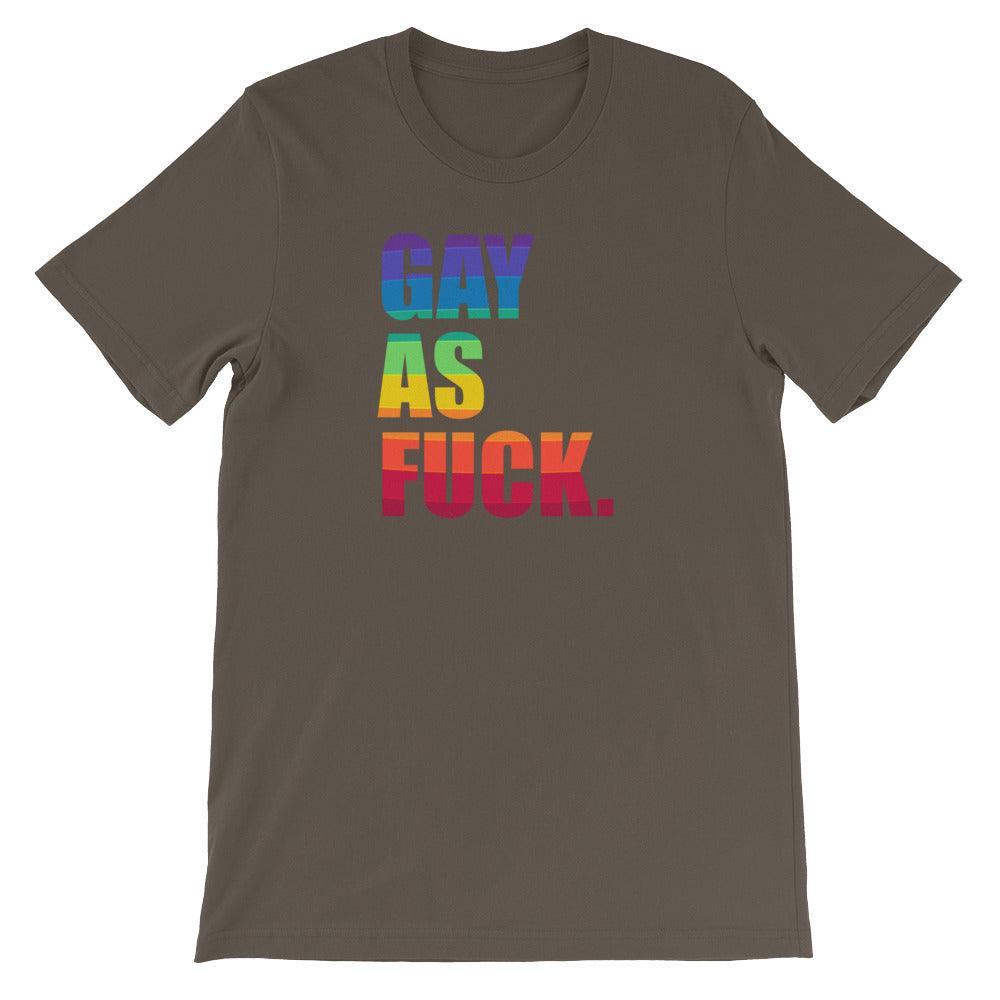 LGBTQ+ Lesbian Queer Trans Gay As Fuck Rainbow Gay Pride Short-Sleeve Unisex T-Shirt - ActivistChic