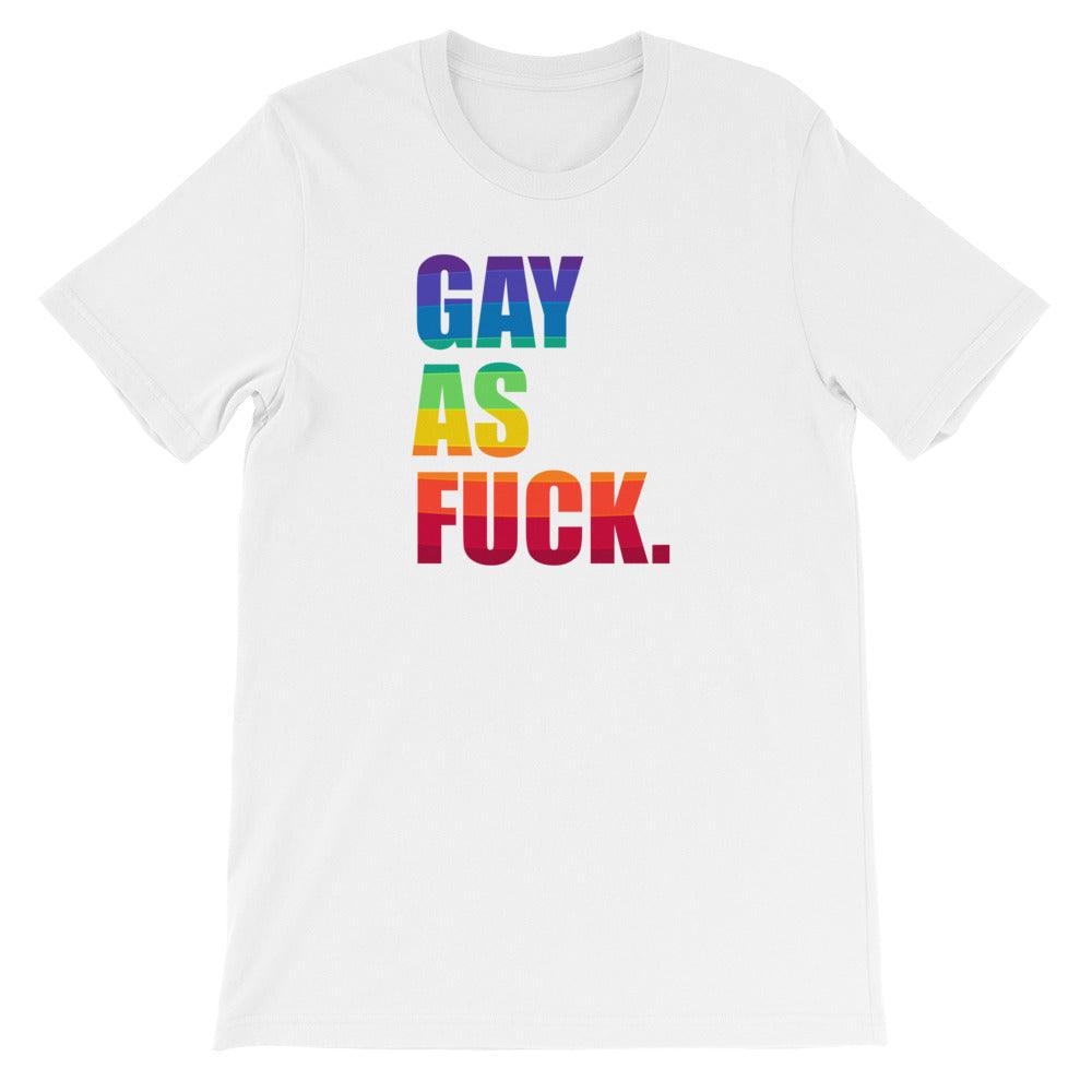 LGBTQ+ Lesbian Queer Trans Gay As Fuck Rainbow Gay Pride Short-Sleeve –  ActivistChic