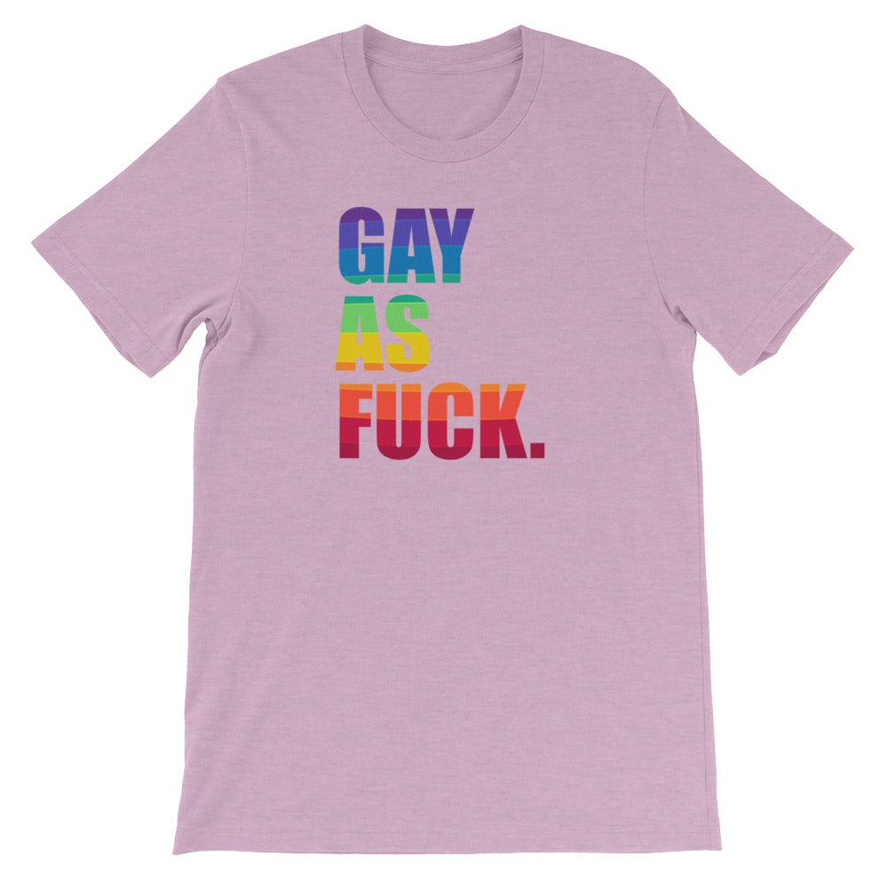LGBTQ+ Lesbian Queer Trans Gay As Fuck Rainbow Gay Pride Short-Sleeve Unisex T-Shirt - ActivistChic