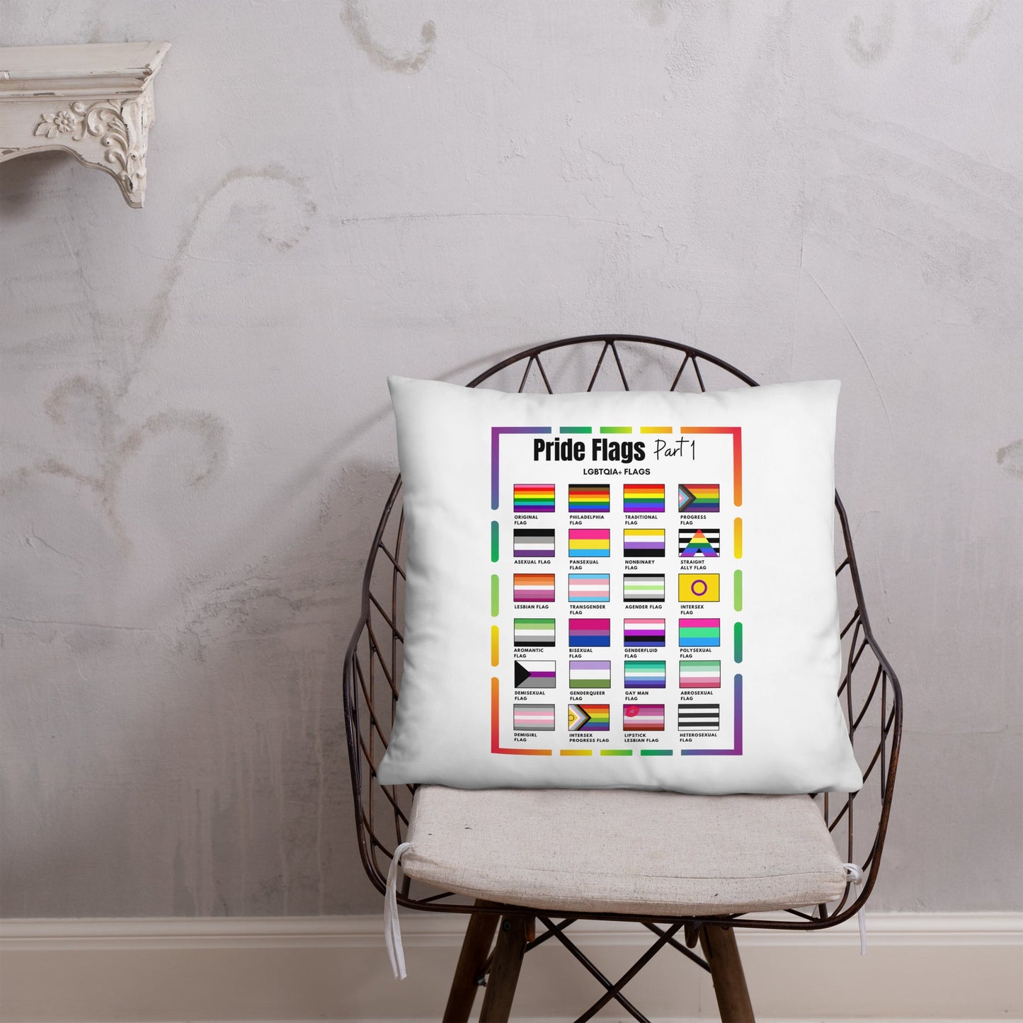 LGBTQ Pride Flags Part 1 and Part 2 Basic Pillow - ActivistChic