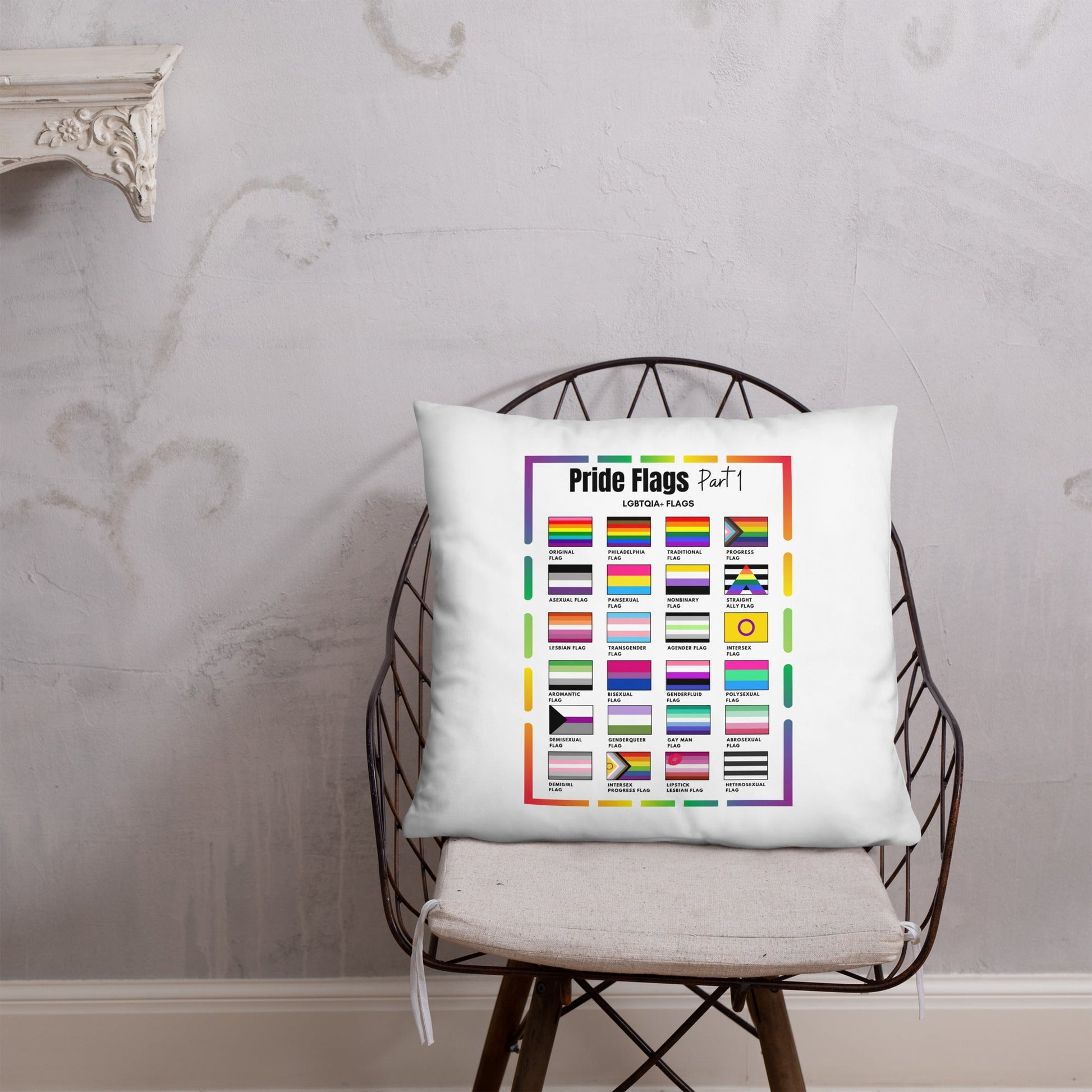LGBTQ Pride Flags Part 1 and Part 2 Basic Pillow - ActivistChic