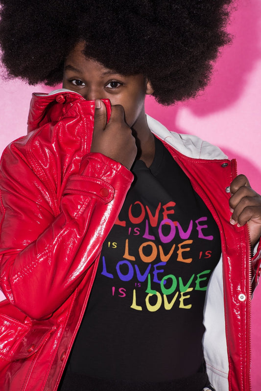 Love is Love is Love LGBTQ Gay Pride Rainbow Short-Sleeve Unisex T-Shirt - ActivistChic