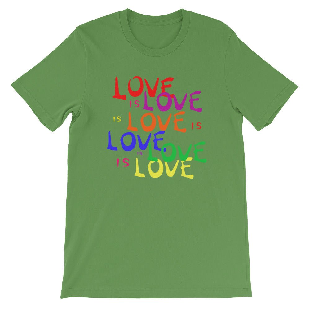 Love is Love is Love LGBTQ Gay Pride Rainbow Short-Sleeve Unisex T-Shirt - ActivistChic