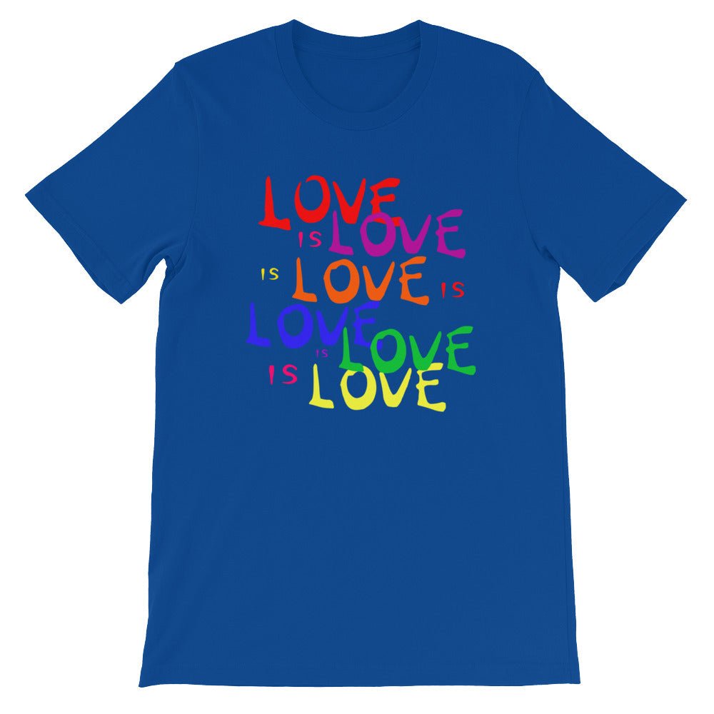 Love is Love is Love LGBTQ Gay Pride Rainbow Short-Sleeve Unisex T-Shirt - ActivistChic