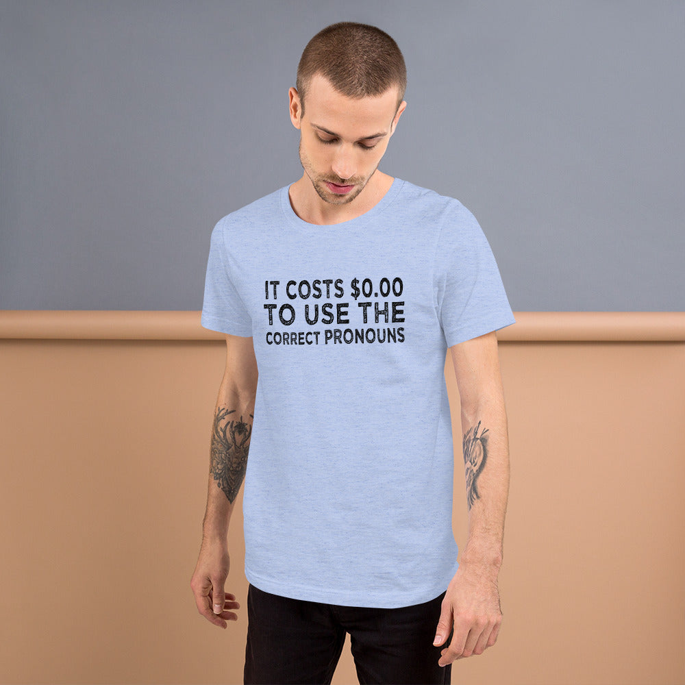 Pronouns Matter Use The Correct Ones Trans Transgender FTM MTF Flag Pride Short-Sleeve Unisex T-Shirt