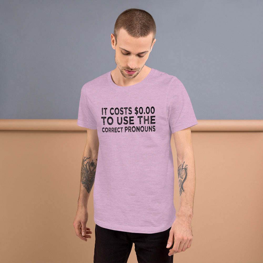 Pronouns Matter Use The Correct Ones Trans Transgender FTM MTF Flag Pride Short-Sleeve Unisex T-Shirt