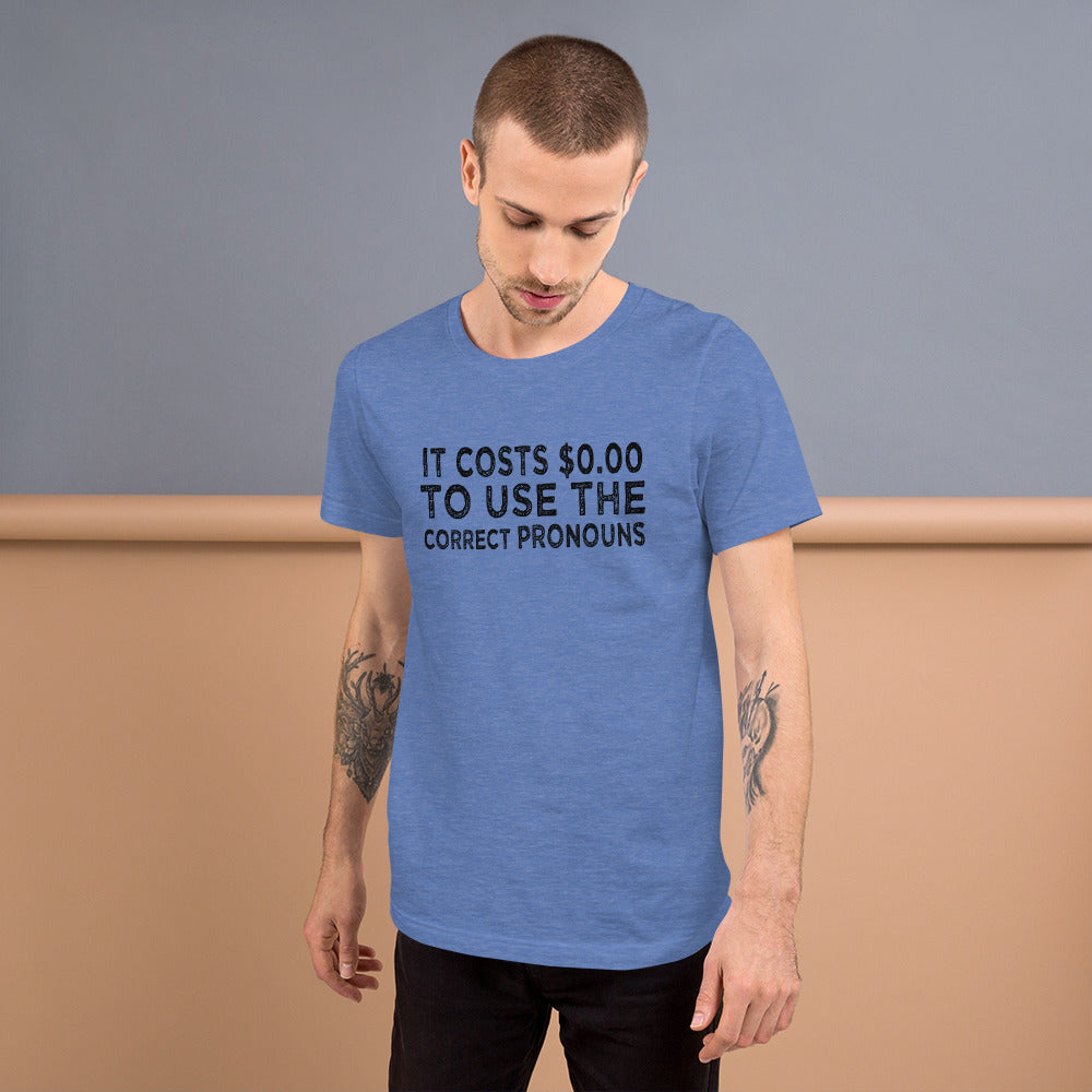 Pronouns Matter Use The Correct Ones Trans Transgender FTM MTF Flag Pride Short-Sleeve Unisex T-Shirt