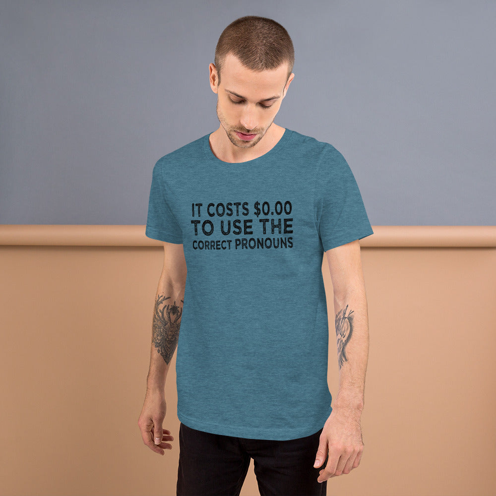 Pronouns Matter Use The Correct Ones Trans Transgender FTM MTF Flag Pride Short-Sleeve Unisex T-Shirt