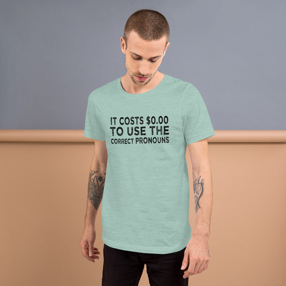 Pronouns Matter Use The Correct Ones Trans Transgender FTM MTF Flag Pride Short-Sleeve Unisex T-Shirt