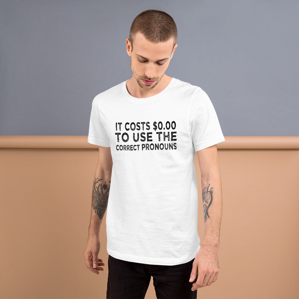 Pronouns Matter Use The Correct Ones Trans Transgender FTM MTF Flag Pride Short-Sleeve Unisex T-Shirt