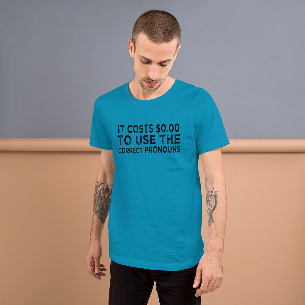 Pronouns Matter Use The Correct Ones Trans Transgender FTM MTF Flag Pride Short-Sleeve Unisex T-Shirt
