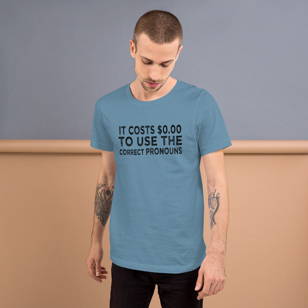 Pronouns Matter Use The Correct Ones Trans Transgender FTM MTF Flag Pride Short-Sleeve Unisex T-Shirt