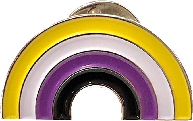 Non Binary Enamel Pin | LGBTQ+ Pride Pin Flag Rainbow - ActivistChic