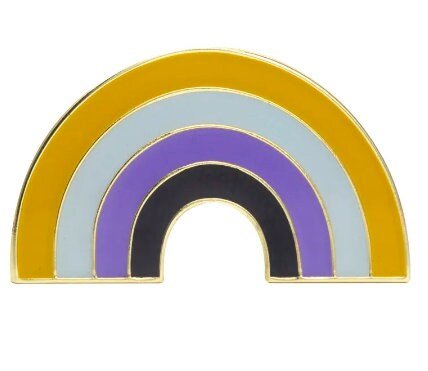 Non Binary Enamel Pin | LGBTQ+ Pride Pin Flag Rainbow - ActivistChic