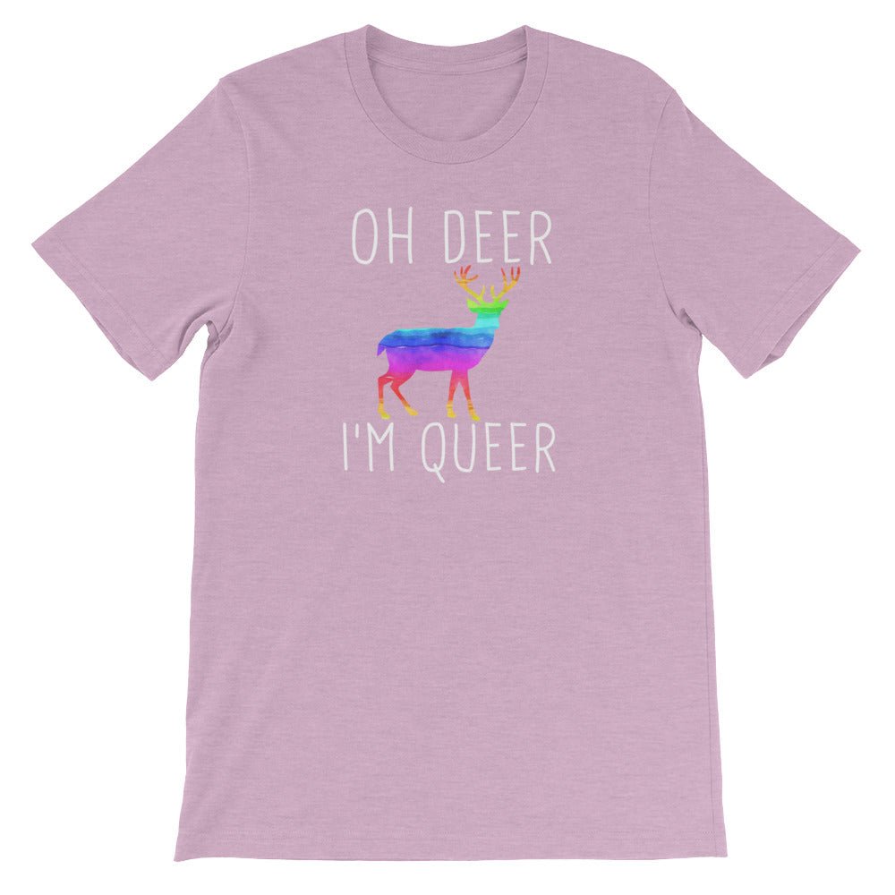 Oh Deer I'm Queer LGBTQ Bisexual Pride Gay Lesbian Short-Sleeve Unisex T-Shirt - ActivistChic