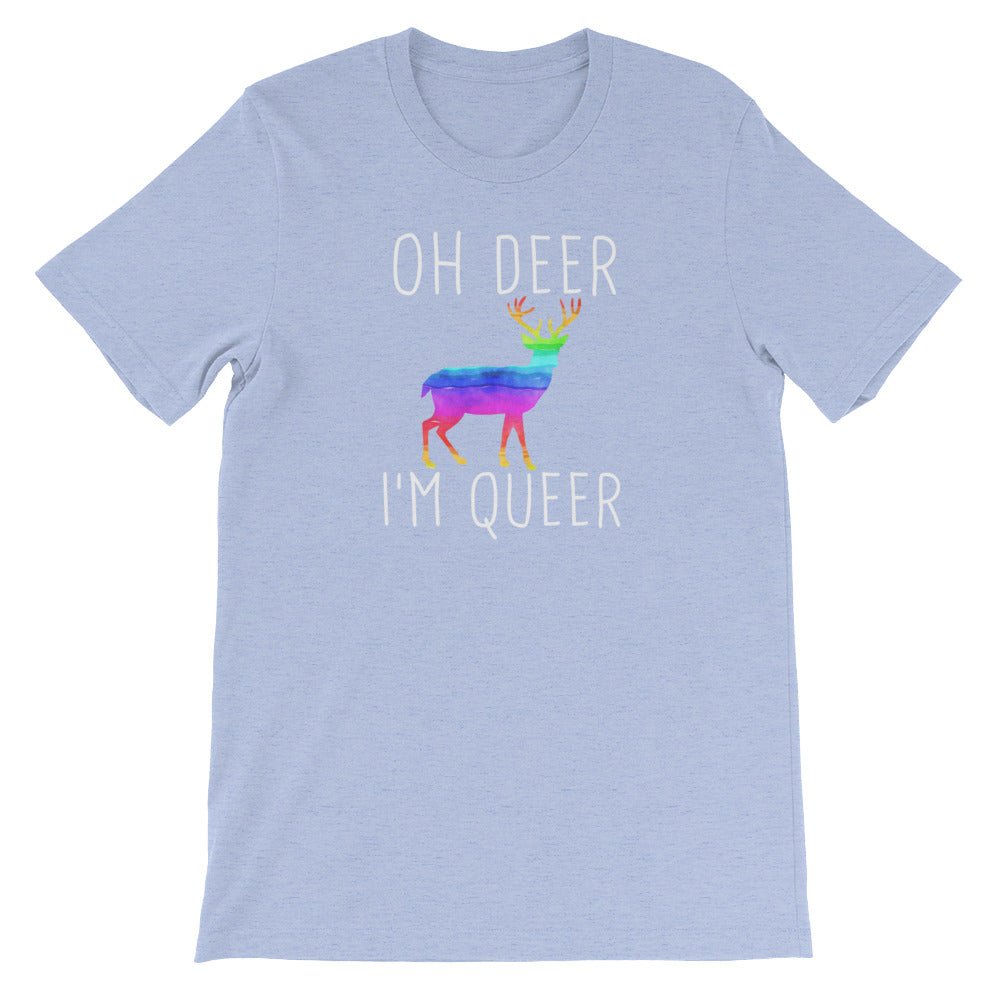 Oh Deer I'm Queer LGBTQ Bisexual Pride Gay Lesbian Short-Sleeve Unisex T-Shirt - ActivistChic