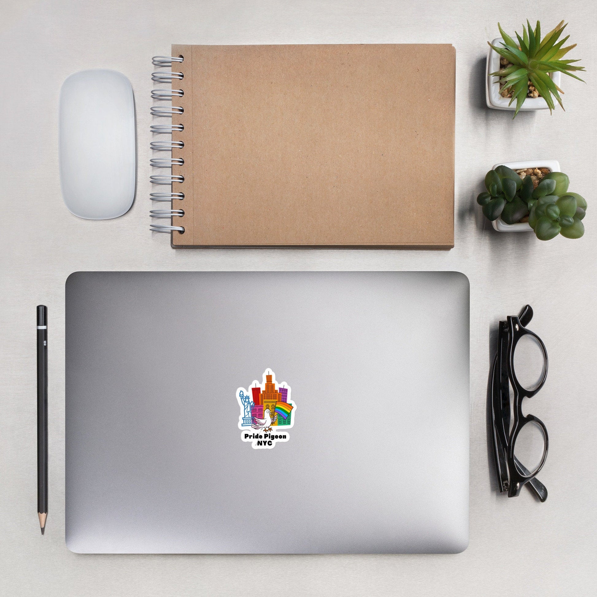 Pride Pigeon NYC LGBTQ Rainbow Flag City Pet Bird Pigeons Bubble-free stickers - ActivistChic