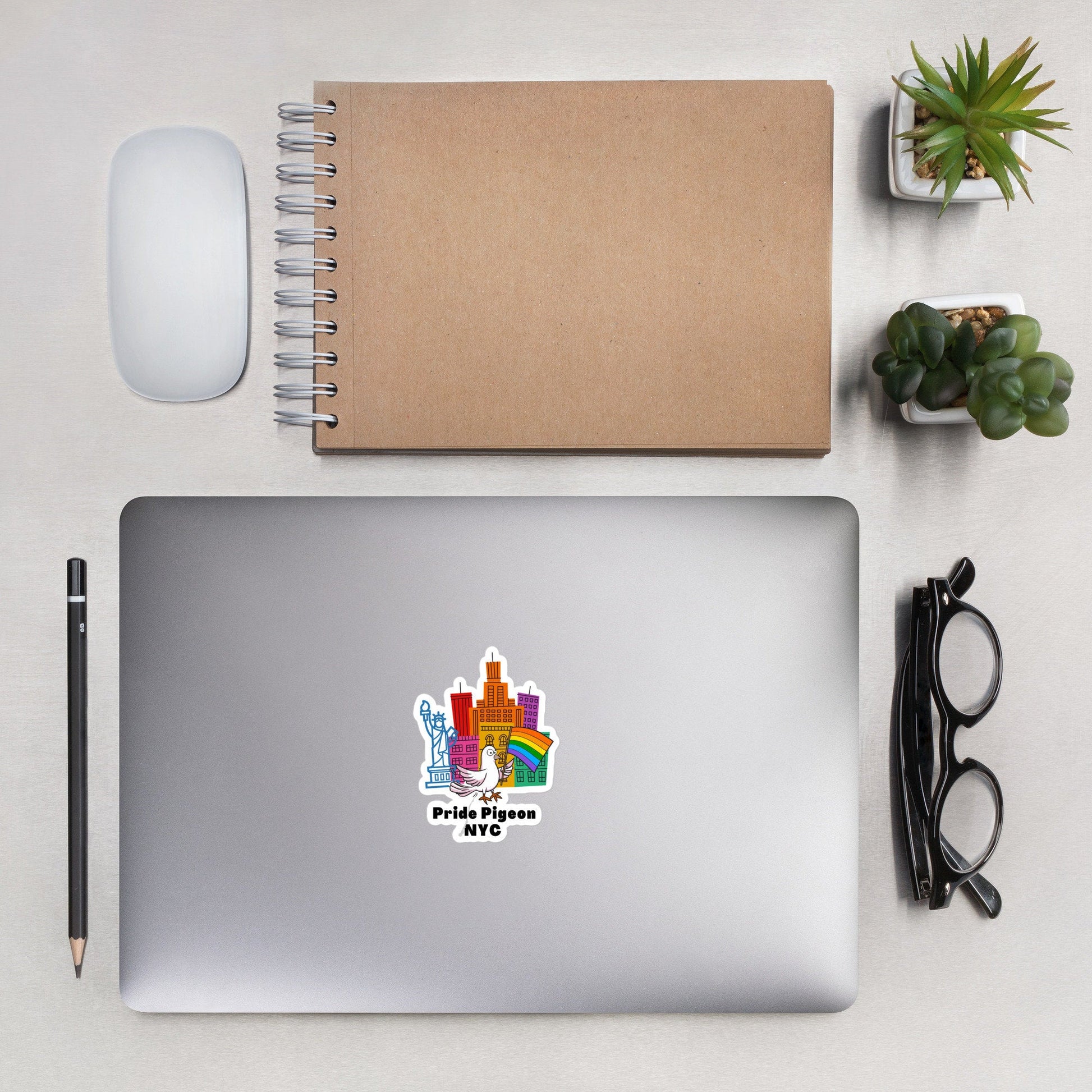 Pride Pigeon NYC LGBTQ Rainbow Flag City Pet Bird Pigeons Bubble-free stickers - ActivistChic