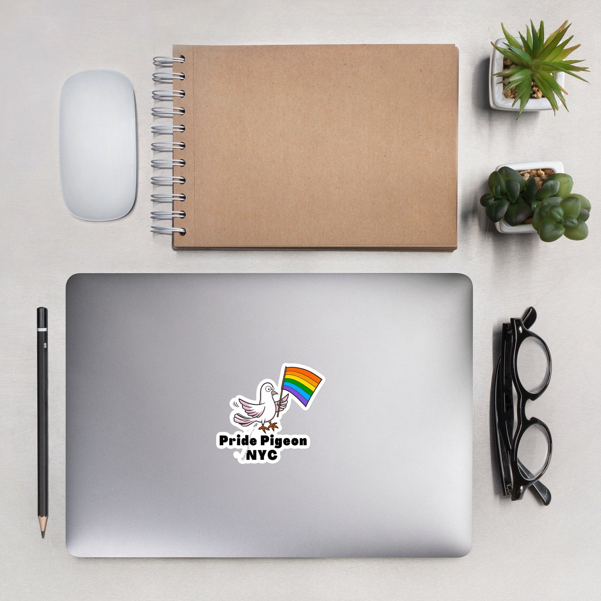 Pride Pigeon NYC LGBTQ Rainbow Flag City Pet Bird Pigeons Bubble-free stickers - ActivistChic