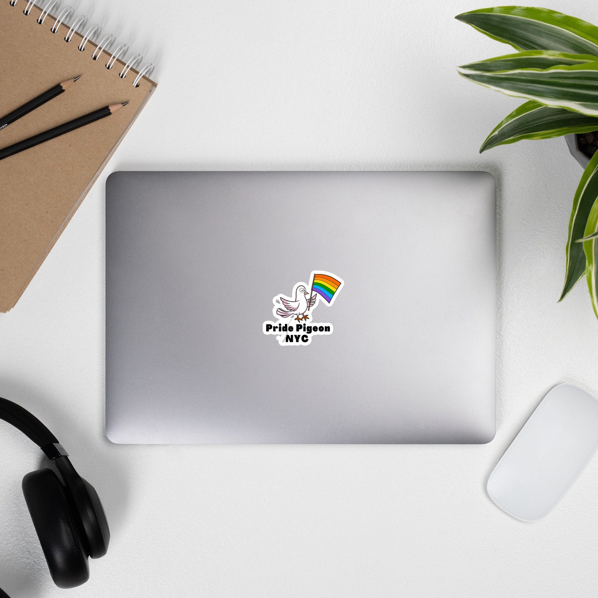 Pride Pigeon NYC LGBTQ Rainbow Flag City Pet Bird Pigeons Bubble-free stickers - ActivistChic