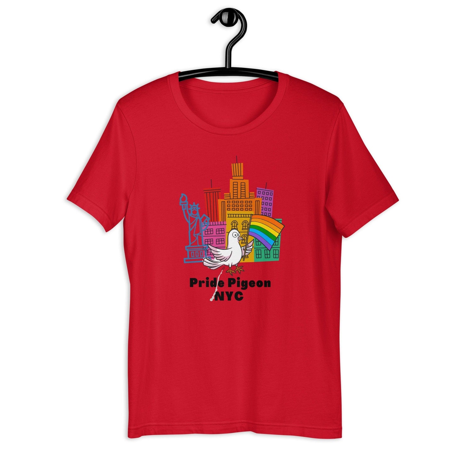 Pride Pigeon NYC LGBTQ Rainbow Flag City Pet Bird Pigeons Unisex t-shirt - ActivistChic