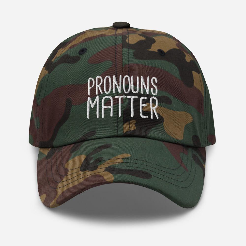 Pronouns Matter Trans Transgender FTM MTF LGBTQ Gifts Dad hat - ActivistChic