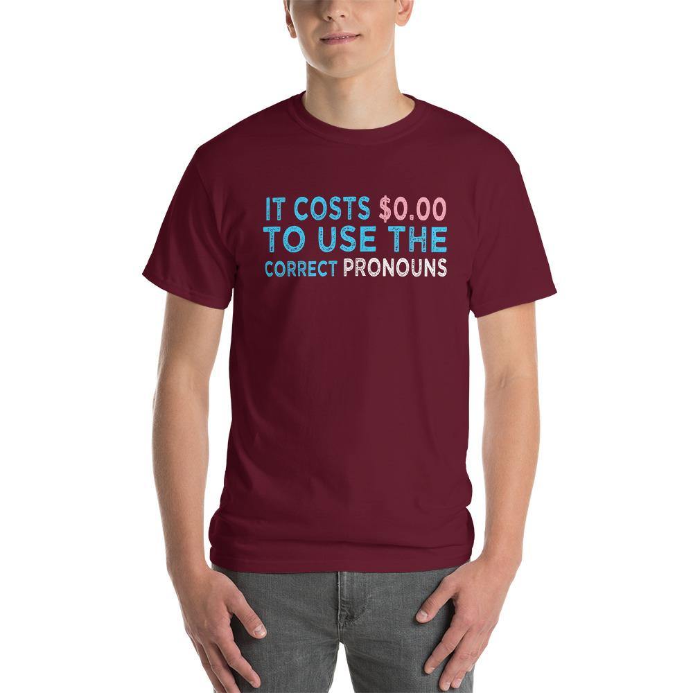Pronouns Matter Use The Correct Ones Trans Transgender FTM MTF Flag Pride Short Sleeve T-Shirt - ActivistChic