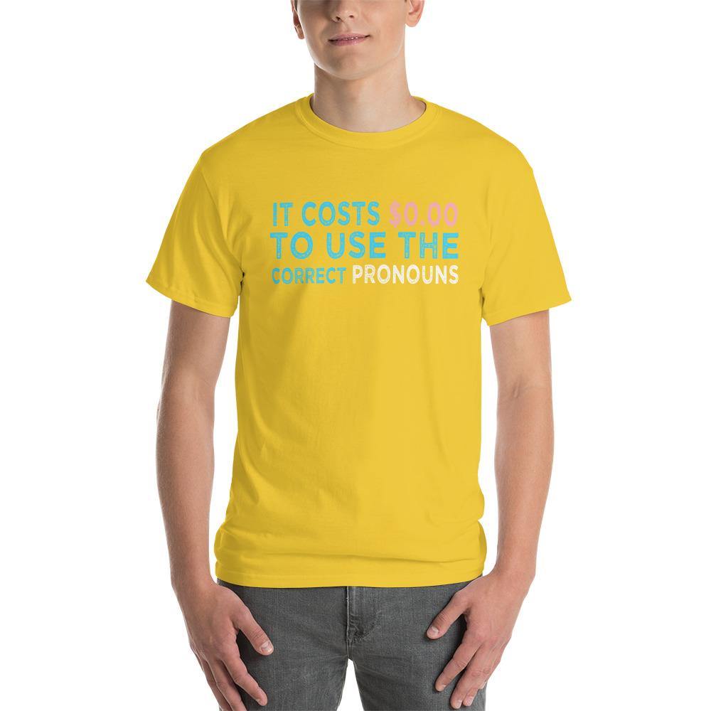 Pronouns Matter Use The Correct Ones Trans Transgender FTM MTF Flag Pride Short Sleeve T-Shirt - ActivistChic