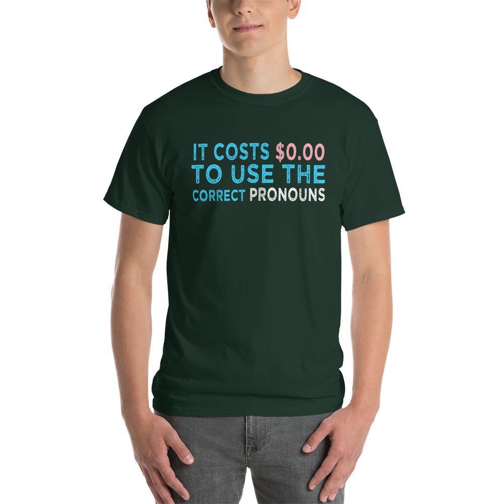 Pronouns Matter Use The Correct Ones Trans Transgender FTM MTF Flag Pride Short Sleeve T-Shirt - ActivistChic