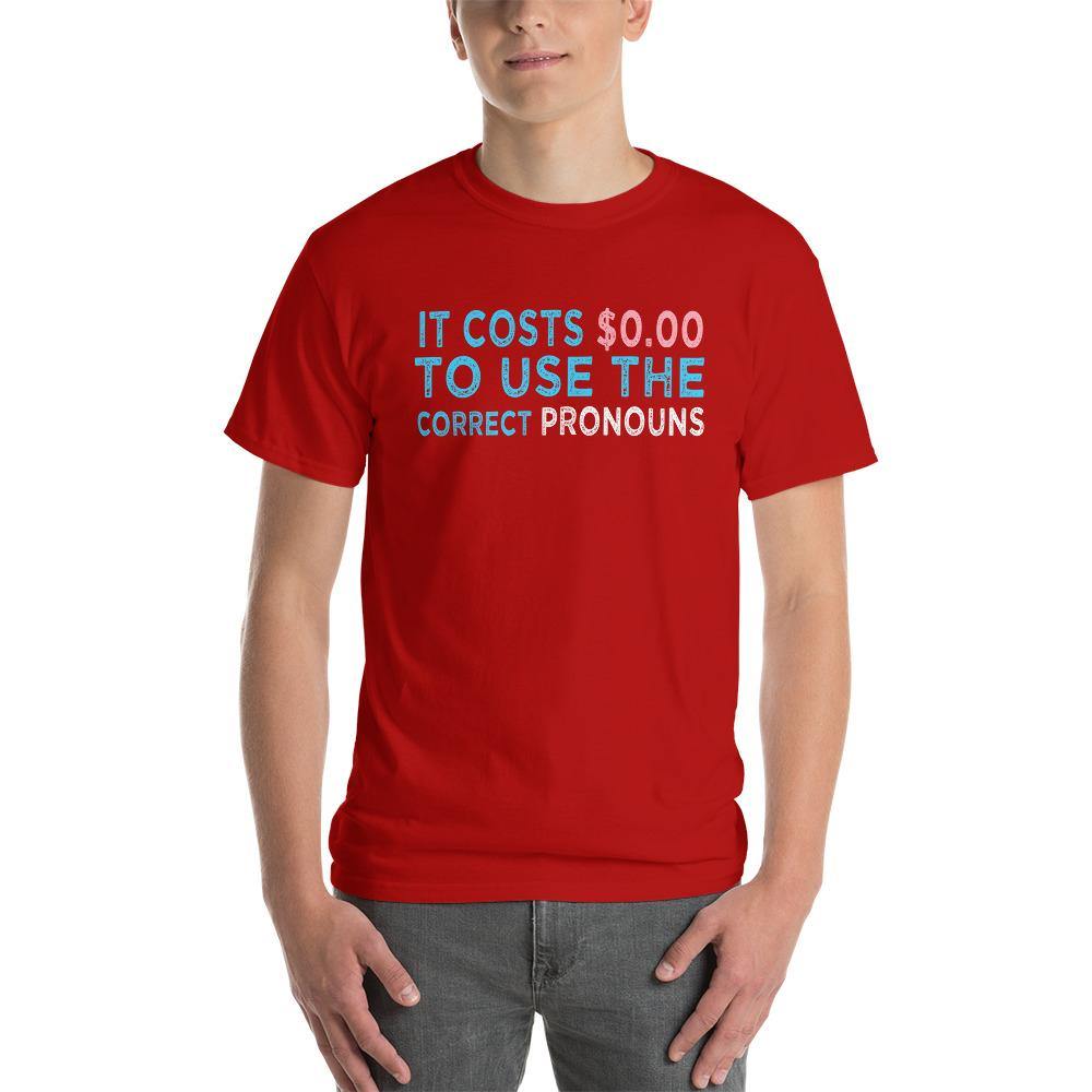Pronouns Matter Use The Correct Ones Trans Transgender FTM MTF Flag Pride Short Sleeve T-Shirt - ActivistChic