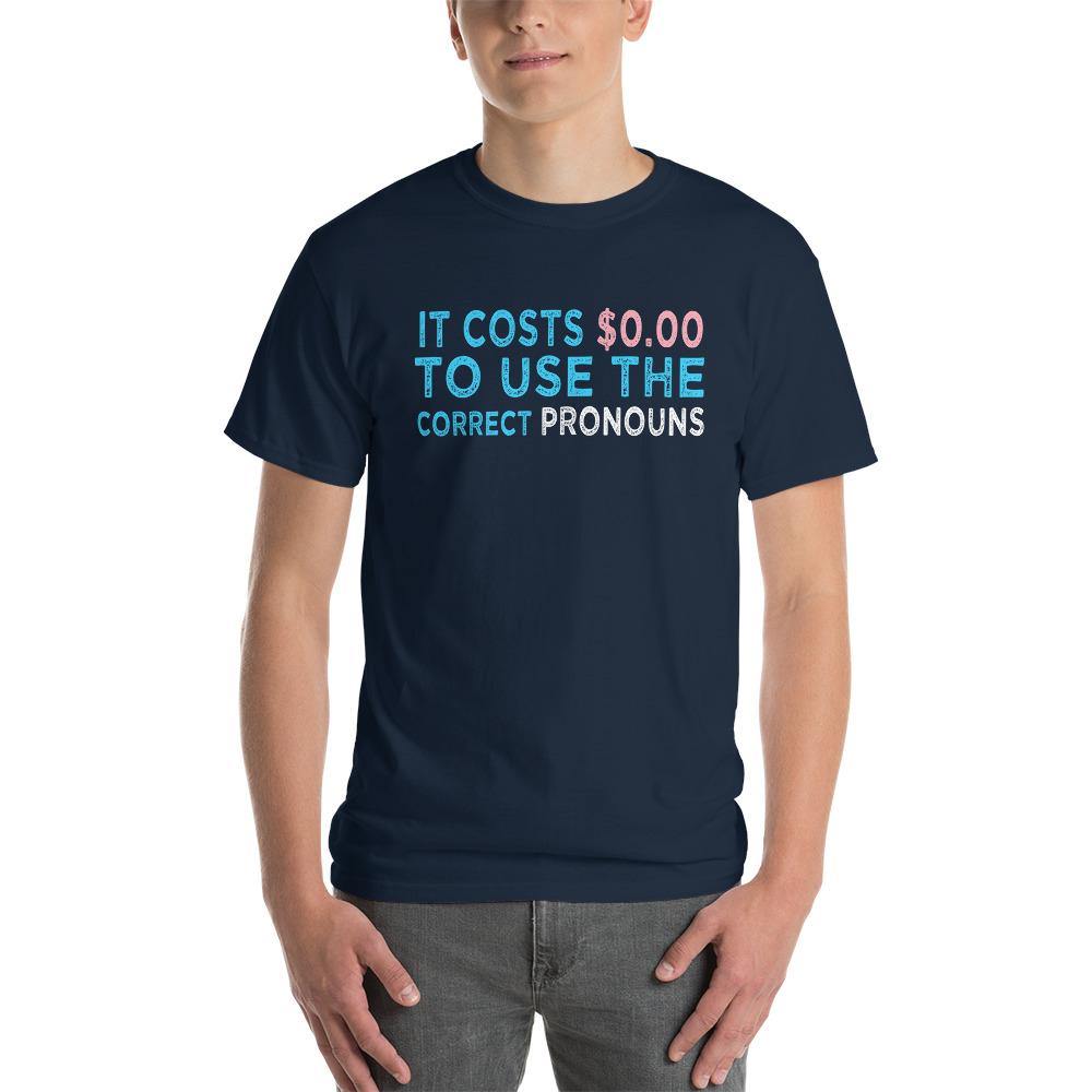 Pronouns Matter Use The Correct Ones Trans Transgender FTM MTF Flag Pride Short Sleeve T-Shirt - ActivistChic